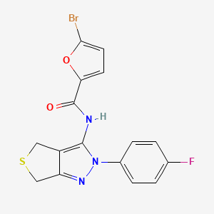 molecular formula C16H11BrFN3O2S B2785822 5-bromo-N-(2-(4-fluorophenyl)-4,6-dihydro-2H-thieno[3,4-c]pyrazol-3-yl)furan-2-carboxamide CAS No. 450342-81-1