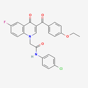 molecular formula C26H20ClFN2O4 B2785827 N-(4-chlorophenyl)-2-[3-(4-ethoxybenzoyl)-6-fluoro-4-oxoquinolin-1-yl]acetamide CAS No. 866345-36-0