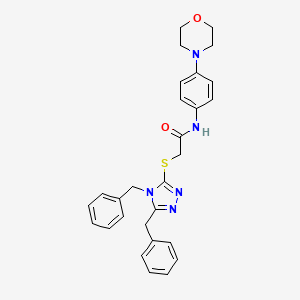 molecular formula C28H29N5O2S B2785833 2-[(4,5-dibenzyl-4H-1,2,4-triazol-3-yl)sulfanyl]-N-[4-(morpholin-4-yl)phenyl]acetamide CAS No. 2085689-69-4