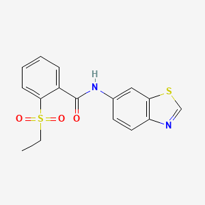 molecular formula C16H14N2O3S2 B2785843 N-(benzo[d]thiazol-6-yl)-2-(ethylsulfonyl)benzamide CAS No. 941877-48-1