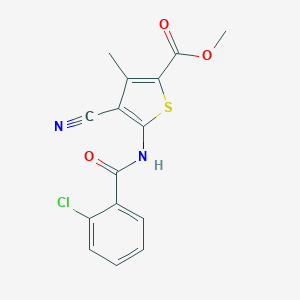 Methyl 5-[(2-chlorobenzoyl)amino]-4-cyano-3-methyl-2-thiophenecarboxylate