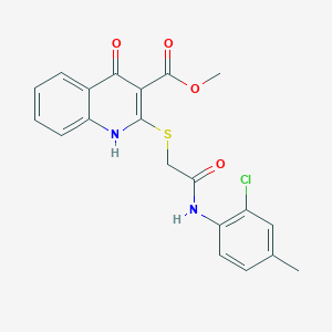 molecular formula C20H17ClN2O4S B2785856 Methyl 2-((2-((2-chloro-4-methylphenyl)amino)-2-oxoethyl)thio)-4-oxo-1,4-dihydroquinoline-3-carboxylate CAS No. 951497-36-2