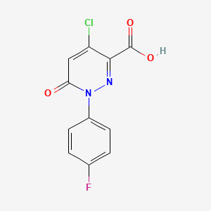 molecular formula C11H6ClFN2O3 B2785859 4-Chloro-1-(4-fluorophenyl)-6-oxo-1,6-dihydro-3-pyridazinecarboxylic acid CAS No. 339096-24-1