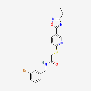 molecular formula C18H17BrN4O2S B2785877 N-(3-bromobenzyl)-2-((5-(3-ethyl-1,2,4-oxadiazol-5-yl)pyridin-2-yl)thio)acetamide CAS No. 1251607-57-4