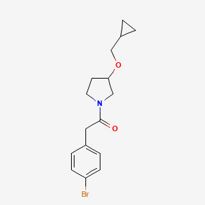 molecular formula C16H20BrNO2 B2785903 2-(4-Bromophenyl)-1-(3-(cyclopropylmethoxy)pyrrolidin-1-yl)ethanone CAS No. 2034343-03-6