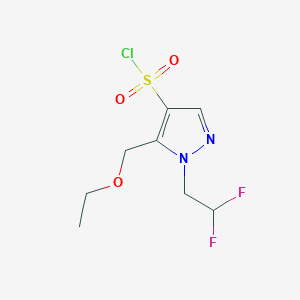 molecular formula C8H11ClF2N2O3S B2785905 1-(2,2-difluoroethyl)-5-(ethoxymethyl)-1H-pyrazole-4-sulfonyl chloride CAS No. 1856089-93-4