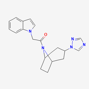 1-((1R,5S)-3-(1H-1,2,4-triazol-1-yl)-8-azabicyclo[3.2.1]octan-8-yl)-2-(1H-indol-1-yl)ethan-1-one