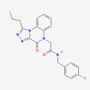 molecular formula C21H20FN5O2 B2785912 N-(4-fluorobenzyl)-2-(4-oxo-1-propyl-[1,2,4]triazolo[4,3-a]quinoxalin-5(4H)-yl)acetamide CAS No. 1357797-73-9