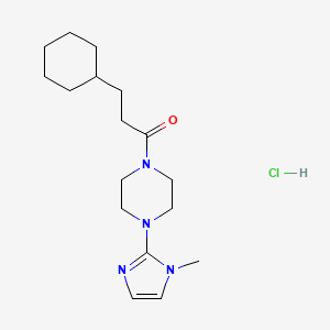 molecular formula C17H29ClN4O B2785917 3-cyclohexyl-1-(4-(1-methyl-1H-imidazol-2-yl)piperazin-1-yl)propan-1-one hydrochloride CAS No. 1323384-12-8