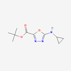molecular formula C10H15N3O3 B2785920 Tert-butyl 5-(cyclopropylamino)-1,3,4-oxadiazole-2-carboxylate CAS No. 2248396-26-9