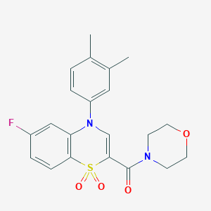 (4-(3,4-dimethylphenyl)-6-fluoro-1,1-dioxido-4H-benzo[b][1,4]thiazin-2-yl)(morpholino)methanone