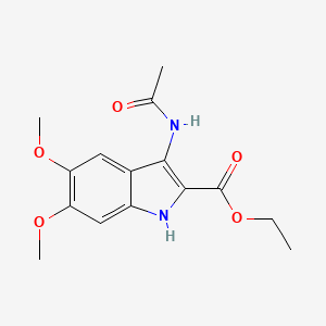 molecular formula C15H18N2O5 B2785926 ethyl 3-(acetylamino)-5,6-dimethoxy-1H-indole-2-carboxylate CAS No. 931751-61-0