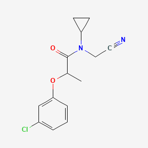 molecular formula C14H15ClN2O2 B2785930 2-(3-chlorophenoxy)-N-(cyanomethyl)-N-cyclopropylpropanamide CAS No. 1252184-86-3