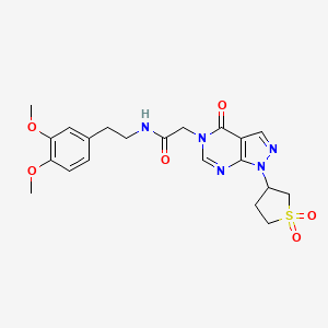 molecular formula C21H25N5O6S B2785931 N-(3,4-dimethoxyphenethyl)-2-(1-(1,1-dioxidotetrahydrothiophen-3-yl)-4-oxo-1H-pyrazolo[3,4-d]pyrimidin-5(4H)-yl)acetamide CAS No. 1040646-08-9