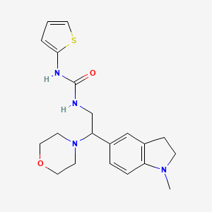 molecular formula C20H26N4O2S B2785933 1-(2-(1-Methylindolin-5-yl)-2-morpholinoethyl)-3-(thiophen-2-yl)urea CAS No. 1171234-64-2
