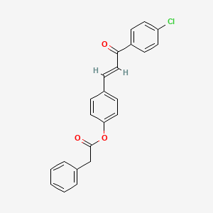 molecular formula C23H17ClO3 B2785938 Phenyl-acetic acid 4-(3-(4-chloro-phenyl)-3-oxo-propenyl)-phenyl ester CAS No. 331460-85-6