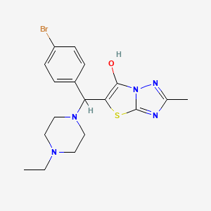 molecular formula C18H22BrN5OS B2785940 5-((4-Bromophenyl)(4-ethylpiperazin-1-yl)methyl)-2-methylthiazolo[3,2-b][1,2,4]triazol-6-ol CAS No. 851809-69-3