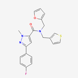 molecular formula C21H18FN3O2S B2785946 3-(4-fluorophenyl)-N-(furan-2-ylmethyl)-1-methyl-N-(thiophen-3-ylmethyl)-1H-pyrazole-5-carboxamide CAS No. 1396863-26-5