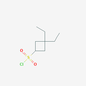 molecular formula C8H15ClO2S B2785949 3,3-Diethylcyclobutane-1-sulfonyl chloride CAS No. 2460749-14-6