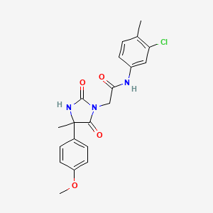 molecular formula C20H20ClN3O4 B2785957 N-(3-chloro-4-methylphenyl)-2-(4-(4-methoxyphenyl)-4-methyl-2,5-dioxoimidazolidin-1-yl)acetamide CAS No. 956408-06-3