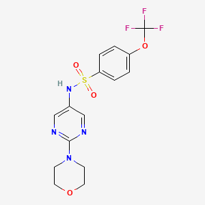 molecular formula C15H15F3N4O4S B2785966 N-(2-morpholinopyrimidin-5-yl)-4-(trifluoromethoxy)benzenesulfonamide CAS No. 1396874-14-8
