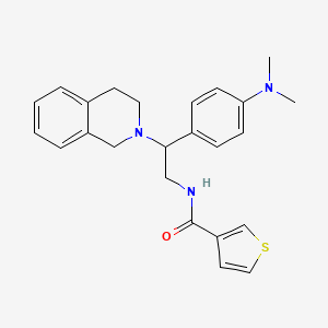 molecular formula C24H27N3OS B2785970 N-(2-(3,4-dihydroisoquinolin-2(1H)-yl)-2-(4-(dimethylamino)phenyl)ethyl)thiophene-3-carboxamide CAS No. 1211694-07-3