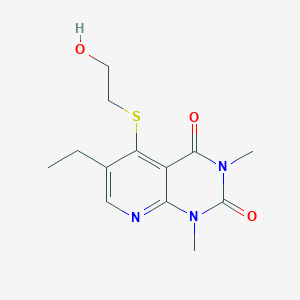molecular formula C13H17N3O3S B2785977 6-ethyl-5-((2-hydroxyethyl)thio)-1,3-dimethylpyrido[2,3-d]pyrimidine-2,4(1H,3H)-dione CAS No. 899940-53-5