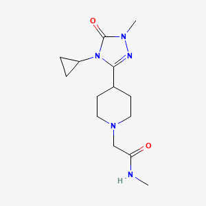 molecular formula C14H23N5O2 B2785978 2-(4-(4-cyclopropyl-1-methyl-5-oxo-4,5-dihydro-1H-1,2,4-triazol-3-yl)piperidin-1-yl)-N-methylacetamide CAS No. 1797739-28-6