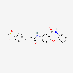 molecular formula C23H20N2O5S B2785987 3-(4-(methylsulfonyl)phenyl)-N-(11-oxo-10,11-dihydrodibenzo[b,f][1,4]oxazepin-2-yl)propanamide CAS No. 2034348-86-0