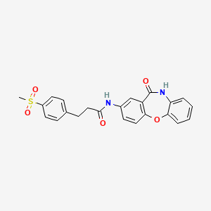 3-(4-(methylsulfonyl)phenyl)-N-(11-oxo-10,11-dihydrodibenzo[b,f][1,4]oxazepin-2-yl)propanamide