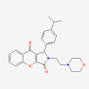 molecular formula C26H28N2O4 B2785996 1-(4-Isopropylphenyl)-2-(2-morpholinoethyl)-1,2-dihydrochromeno[2,3-c]pyrrole-3,9-dione CAS No. 634574-02-0