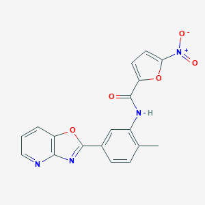 molecular formula C18H12N4O5 B278600 N-[2-methyl-5-([1,3]oxazolo[4,5-b]pyridin-2-yl)phenyl]-5-nitrofuran-2-carboxamide 