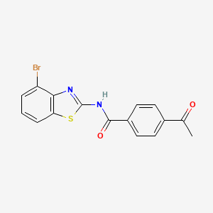 molecular formula C16H11BrN2O2S B2786000 4-acetyl-N-(4-bromo-1,3-benzothiazol-2-yl)benzamide CAS No. 892856-46-1