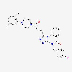 molecular formula C31H31FN6O2 B2786003 1-(3-(4-(2,5-dimethylphenyl)piperazin-1-yl)-3-oxopropyl)-4-(4-fluorobenzyl)-[1,2,4]triazolo[4,3-a]quinazolin-5(4H)-one CAS No. 887223-91-8