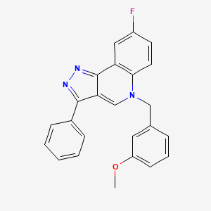 molecular formula C24H18FN3O B2786005 8-fluoro-5-(3-methoxybenzyl)-3-phenyl-5H-pyrazolo[4,3-c]quinoline CAS No. 866348-48-3