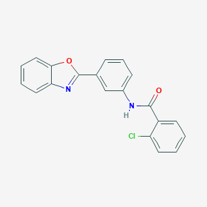 molecular formula C20H13ClN2O2 B278602 N-[3-(1,3-benzoxazol-2-yl)phenyl]-2-chlorobenzamide 