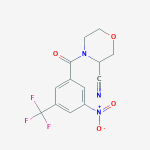 molecular formula C13H10F3N3O4 B2786042 4-[3-Nitro-5-(trifluoromethyl)benzoyl]morpholine-3-carbonitrile CAS No. 2094538-06-2