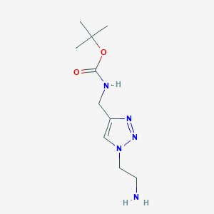 molecular formula C10H19N5O2 B2786043 Tert-butyl N-[[1-(2-aminoethyl)triazol-4-yl]methyl]carbamate CAS No. 2542562-36-5