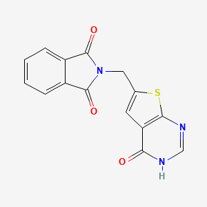 molecular formula C15H9N3O3S B2786045 2-({4-oxo-3H,4H-thieno[2,3-d]pyrimidin-6-yl}methyl)-2,3-dihydro-1H-isoindole-1,3-dione CAS No. 1797970-68-3