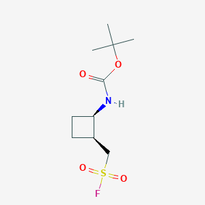 molecular formula C10H18FNO4S B2786055 Tert-butyl N-[(1R,2S)-2-(fluorosulfonylmethyl)cyclobutyl]carbamate CAS No. 2490322-71-7