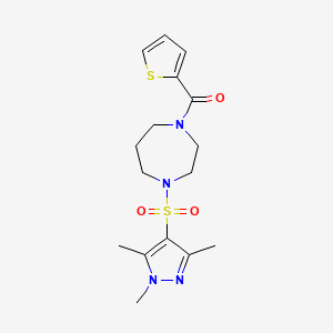 thiophen-2-yl(4-((1,3,5-trimethyl-1H-pyrazol-4-yl)sulfonyl)-1,4-diazepan-1-yl)methanone