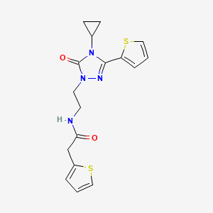 N-(2-(4-cyclopropyl-5-oxo-3-(thiophen-2-yl)-4,5-dihydro-1H-1,2,4-triazol-1-yl)ethyl)-2-(thiophen-2-yl)acetamide