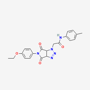 molecular formula C21H21N5O4 B2786068 2-[5-(4-ethoxyphenyl)-4,6-dioxo-4,5,6,6a-tetrahydropyrrolo[3,4-d][1,2,3]triazol-1(3aH)-yl]-N-(4-methylphenyl)acetamide CAS No. 1009419-21-9