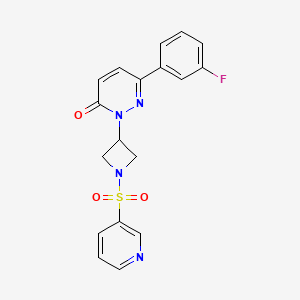 molecular formula C18H15FN4O3S B2786071 6-(3-Fluorophenyl)-2-(1-pyridin-3-ylsulfonylazetidin-3-yl)pyridazin-3-one CAS No. 2380183-54-8