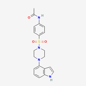 molecular formula C20H22N4O3S B2786077 N-[4-[4-(1H-indol-4-yl)piperazin-1-yl]sulfonylphenyl]acetamide CAS No. 256458-63-6