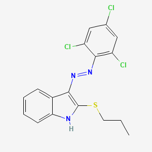 molecular formula C17H14Cl3N3S B2786080 2-(propylsulfanyl)-3H-indol-3-one N-(2,4,6-trichlorophenyl)hydrazone CAS No. 478042-25-0