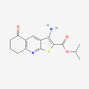 molecular formula C15H16N2O3S B2786092 Isopropyl 3-amino-5-oxo-5,6,7,8-tetrahydrothieno[2,3-b]quinoline-2-carboxylate CAS No. 799802-54-3