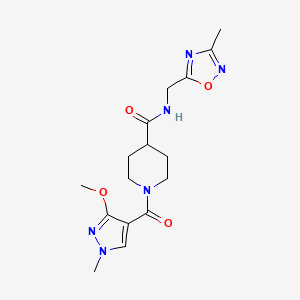 1-(3-methoxy-1-methyl-1H-pyrazole-4-carbonyl)-N-((3-methyl-1,2,4-oxadiazol-5-yl)methyl)piperidine-4-carboxamide