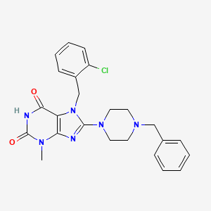 8-(4-benzylpiperazin-1-yl)-7-(2-chlorobenzyl)-3-methyl-1H-purine-2,6(3H,7H)-dione