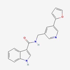 molecular formula C19H15N3O2 B2786100 N-((5-(furan-2-yl)pyridin-3-yl)methyl)-1H-indole-3-carboxamide CAS No. 2034341-19-8